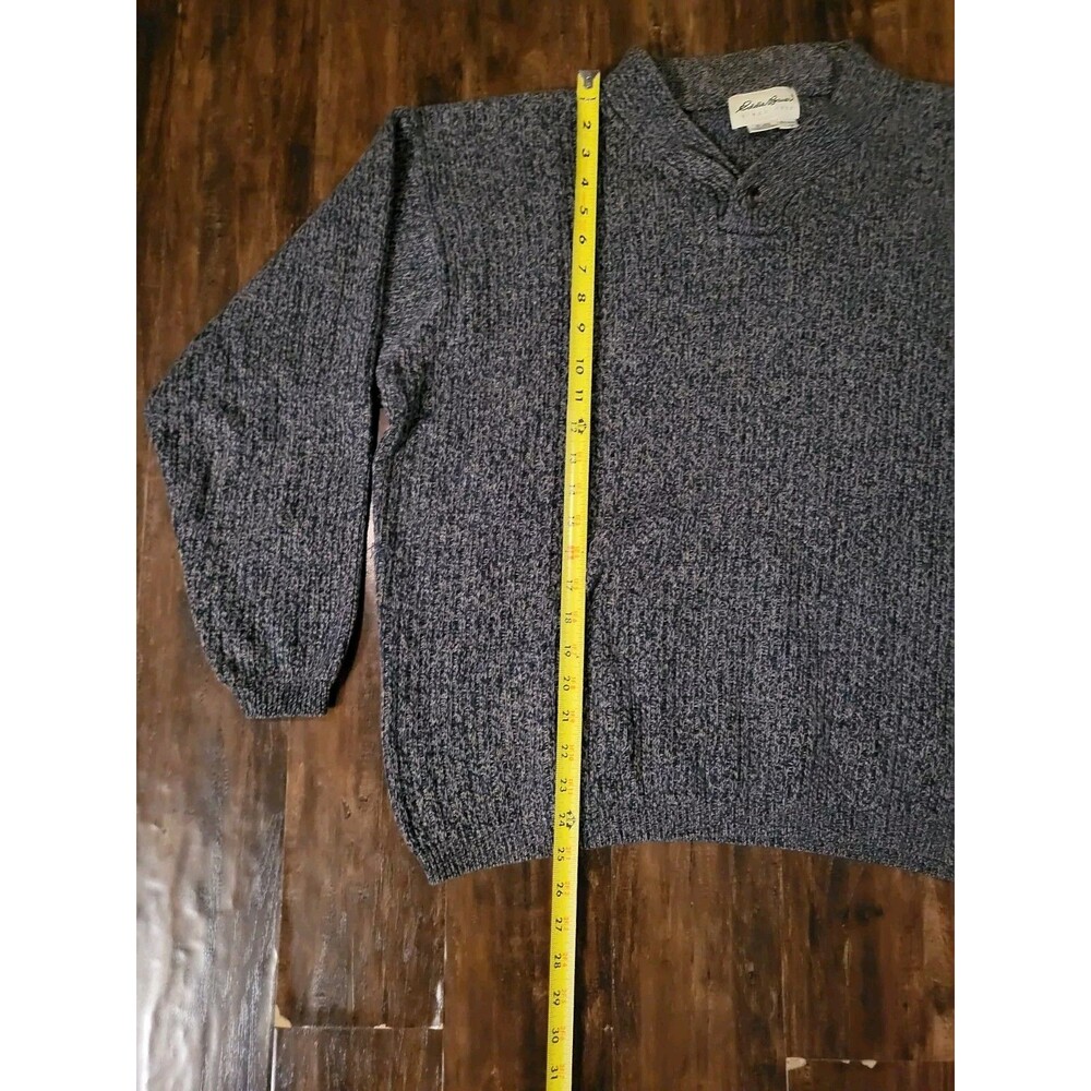 Eddie Bauer Pullover Sweater Single Button Men's Size Large Blue/Gray - Picture 5 of 5